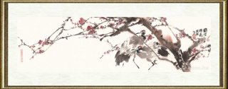陈葆棣_鹤守梅花 横幅小品